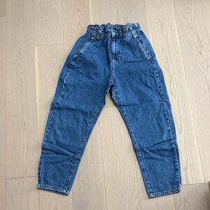 Zara Blue Denim with Ruffled Waist